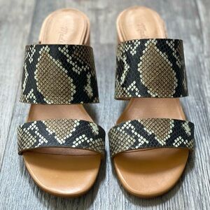 NWOT Madewell The Kiera Mule Sandal in Snake Embossed Leather